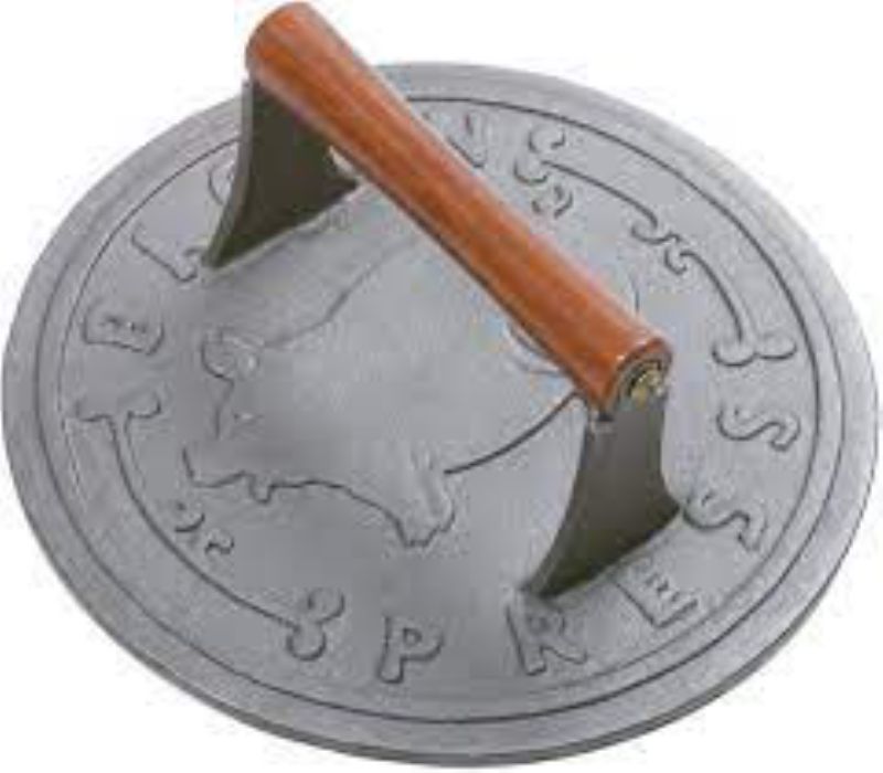 PRESS BACON CAST IRON 9" DIAM