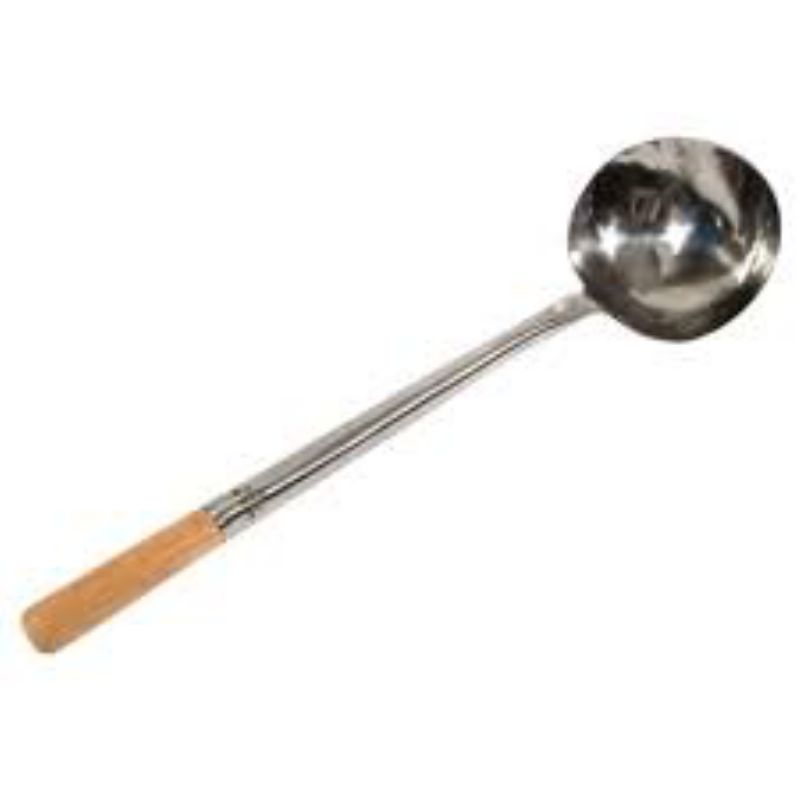LADLE WOK #2 S/S MED HAND MADE 8 OZ