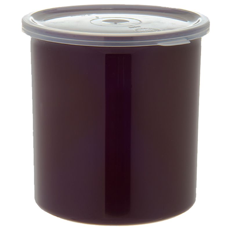 CROCK PLASTIC W/LID RED BRWN 1.2 QT