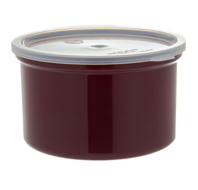 CROCK REDDISH BROWN W/LID 1.5 QT