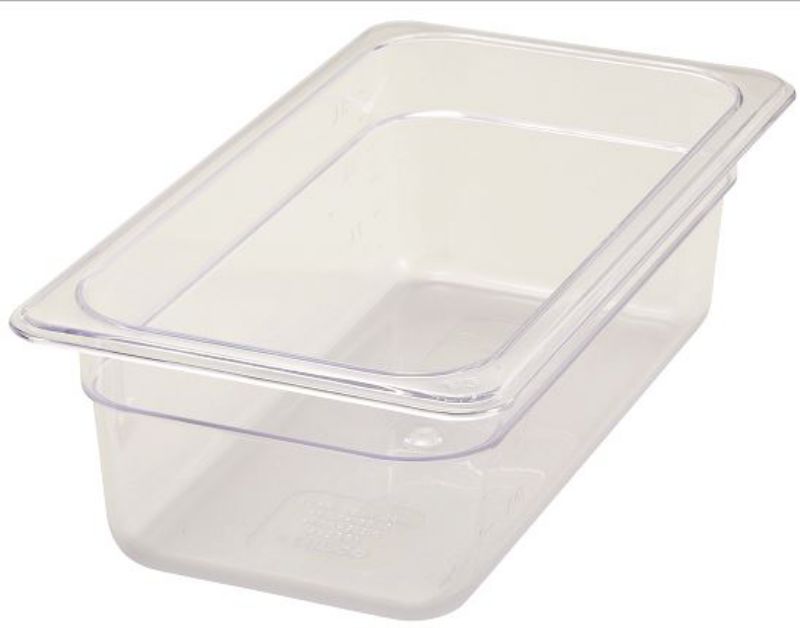 PAN FOOD PLASTIC CLEAR 1/3 SZ 3.5"DP