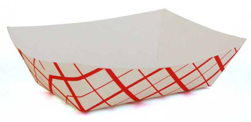 TRAY PAPER FOOD PLAID 3#