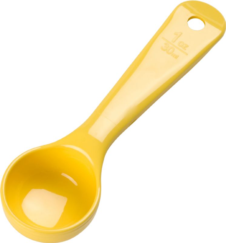 SPOON SOLID MEASURE MISER YELLOW SHORT HANDLE 1 OZ